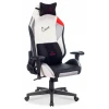 Игровое кресло HERO QUEEN PRO, белый, серебряный, черный, текстиль, экокожа