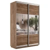 Шкафы-купе 2-х дверный Экспресс Комби дуо зеркальный, крафт табачный 