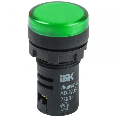 Лампа AD22DS(LED)матрица d=22мм зеленый 24В AC/DC IEK BLS10-ADDS-024-K06
