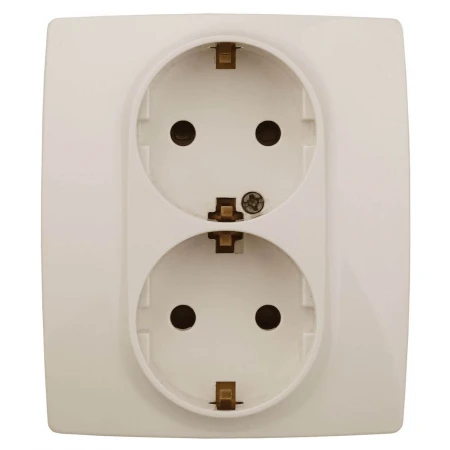 Розетка ЭРА 12 2x2P E Schuko со шторками 16A 250V 12-2104-02 Б0014700