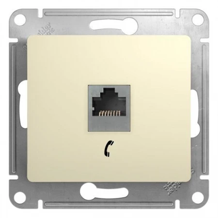 Розетка телефонная RJ11 Systeme Electric Glossa бежевая GSL000281T