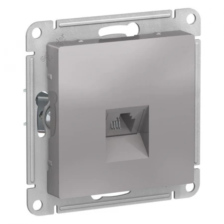 Розетка телефонная RJ11 Systeme Electric AtlasDesign алюминий ATN000381