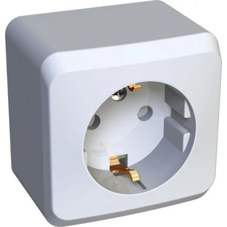 Розетка 2К+З Systeme Electric Этюд 16A 250V со шторками белая PA16-004B