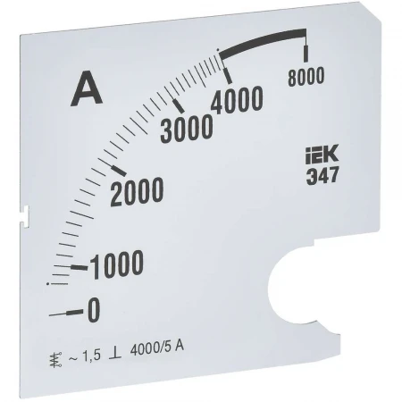 Шкала сменная для амперметра Э47 4000/5А класс точности 1,5 96х96мм IEK IPA20D-SC-4000