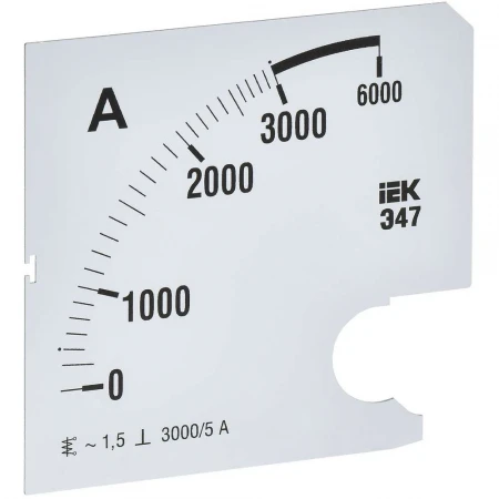 Шкала сменная для амперметра Э47 3000/5А класс точности 1,5 96х96мм IEK IPA20D-SC-3000