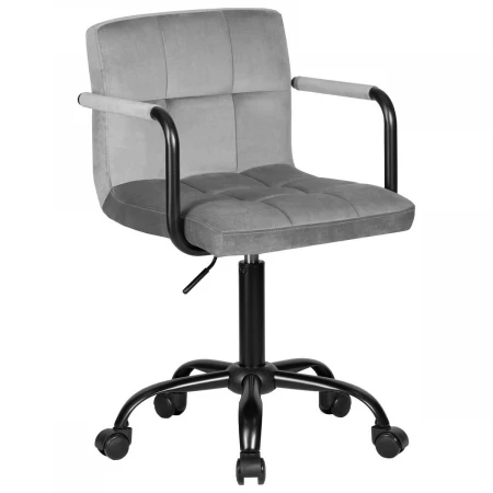 Офисное кресло для персонала DOBRIN TERRY BLACK (серый велюр (MJ9-75)) 9400_BlackBase-LM TERRY BLACK