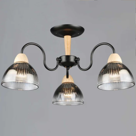 Люстра Reluce 69660-0.3-03 BK+WOOD