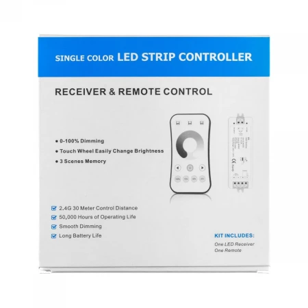 Комплект ELFLED (Диммер V1 и Пульт 1-зоновый 2.4G, белый) ELFLED-DimBox (V1+DimRem)