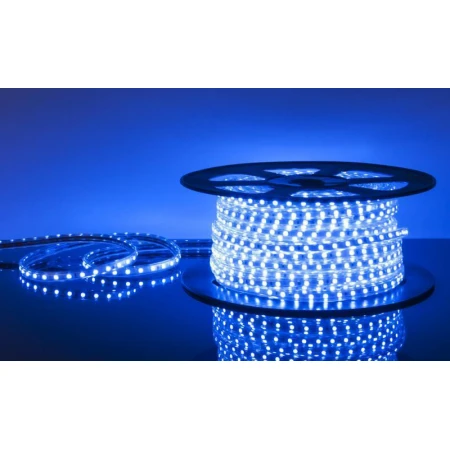 Светодиодная лента 5050/60 LED 14,4W 220V IP65 синий свет