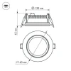 Встраиваемый светодиодный светильник Arlight LT-R160WH 12W Warm White 120deg 016571